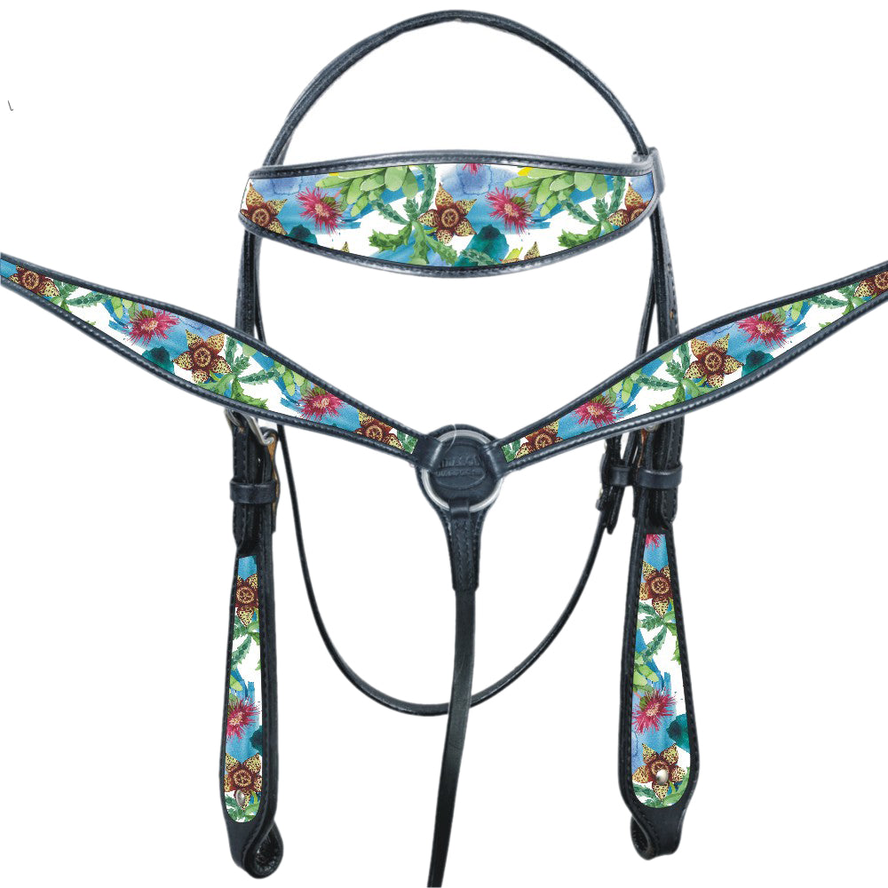 HILASON Western Horse Headstall Breast Collar Set American Leather | Tack for Horses