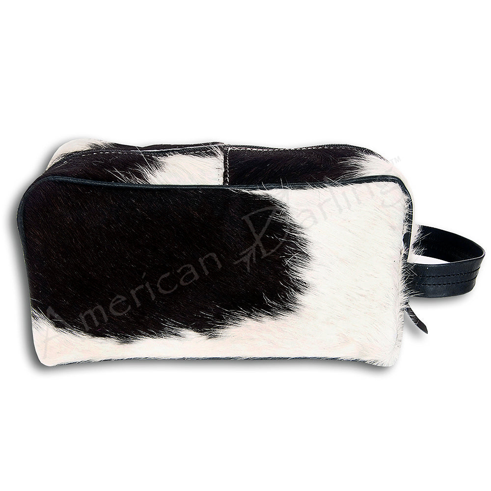 American Darling Toiletry Bag Handcrafted from Hair-On Cowhide and Genuine Leather with YKK Zipper and Large Capacity