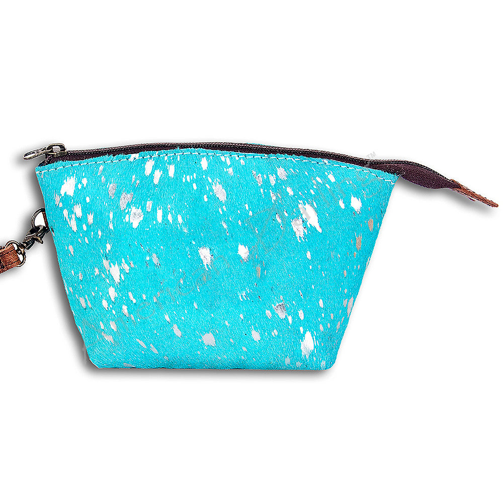 American Darling Coin Purse Bag Handcrafted from Hair-On Cowhide & Genuine Leather with Wristlet and YKK Zipper