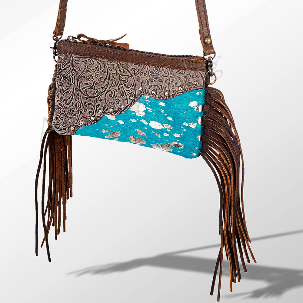 American Darling Cross Body Hand Tooled Hair On-Genuine Leather Western Women Bag Handbag Purse | Crossbody for Cute