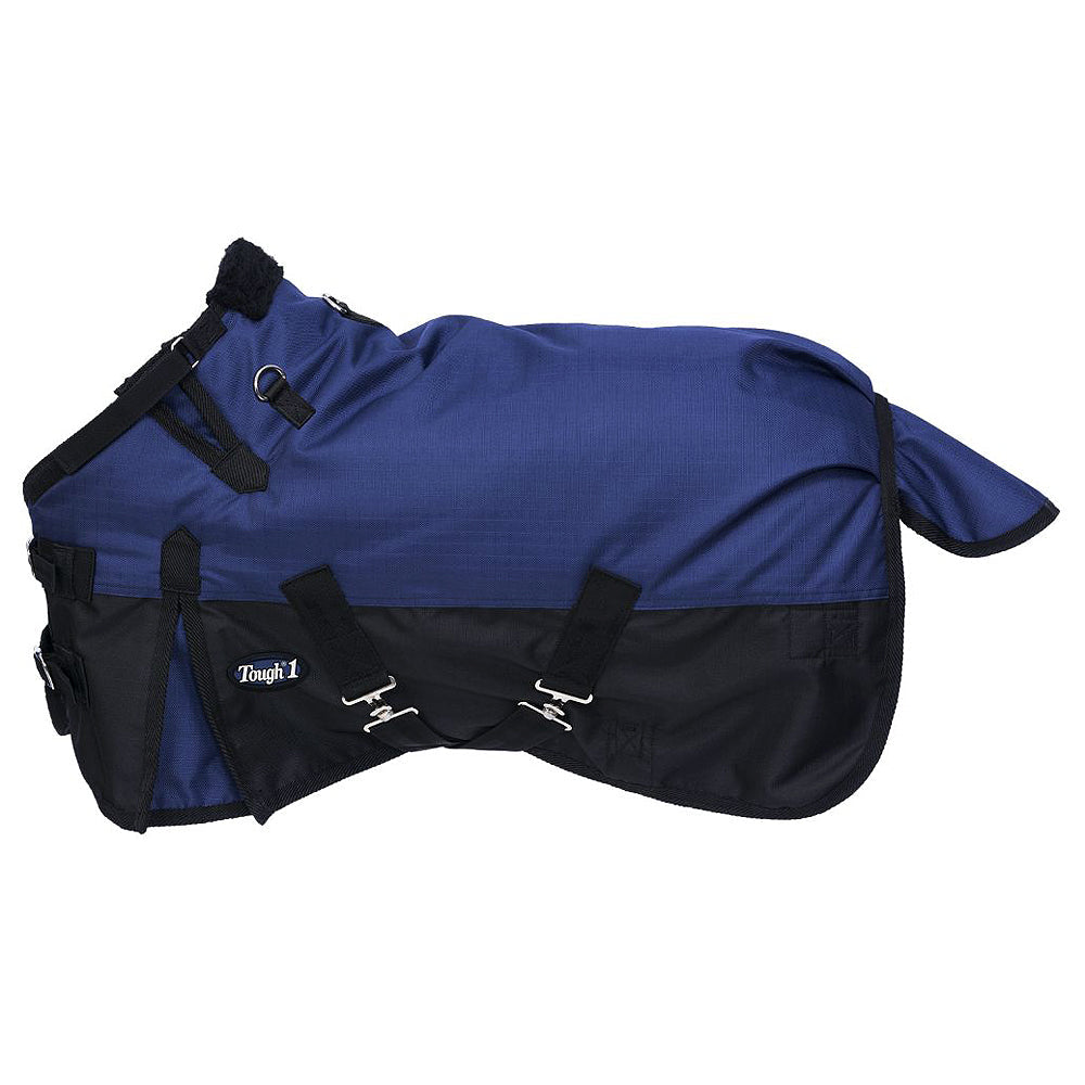 Tough 1 1200D Horse Blanket Miniature Turnout Snuggit Black Blue/Navy