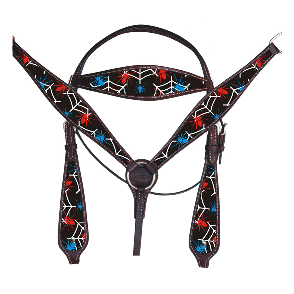 HILASON Western Horse Headstall Breast Collar Set American Leather | Tack for Horses