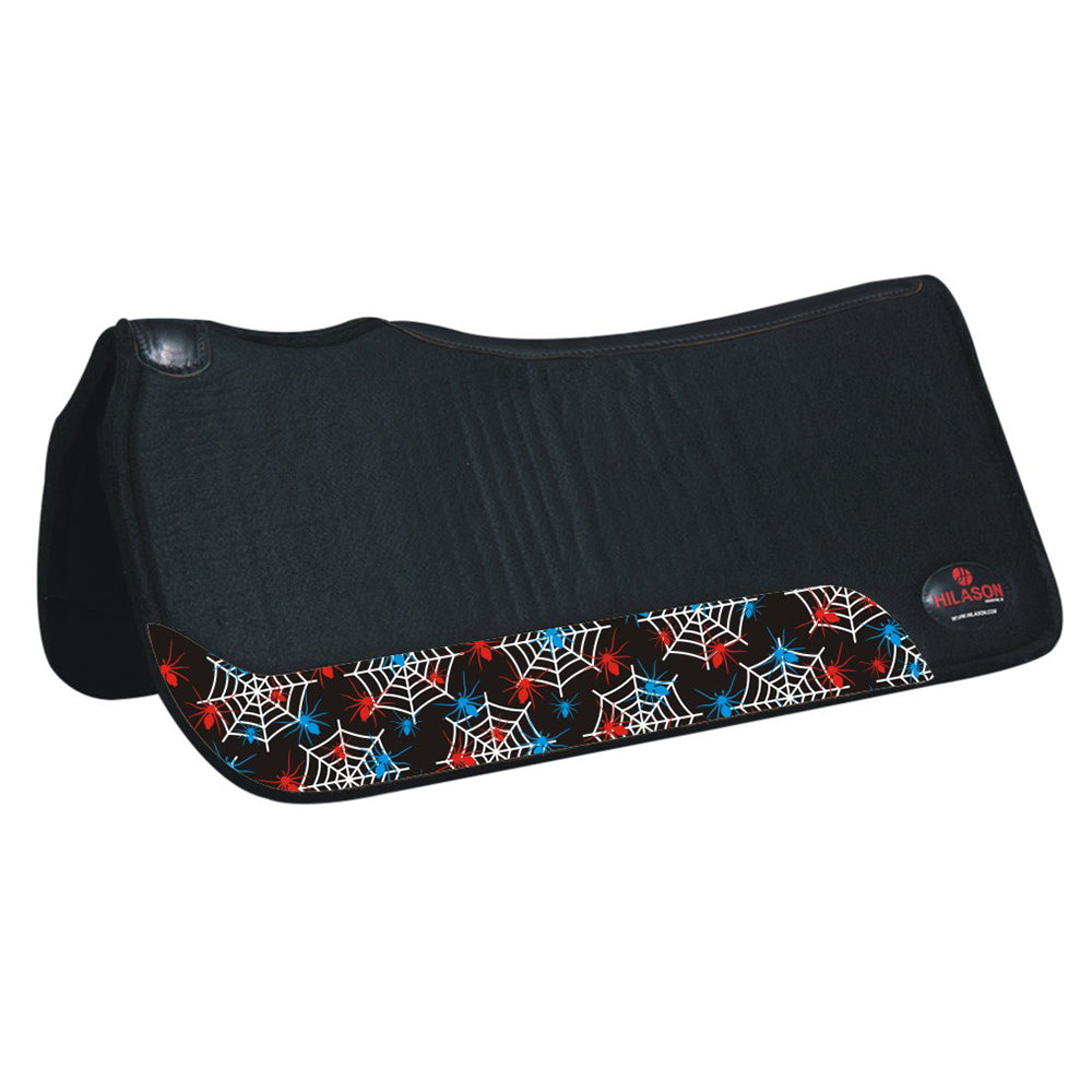 HILASON Western Wool Felt Horse Saddle Pad W/ Distressed Wear Leather | for Horses