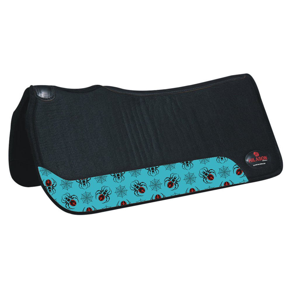 HILASON Western Wool Felt Horse Saddle Pad W/ Distressed Wear Leather | for Horses