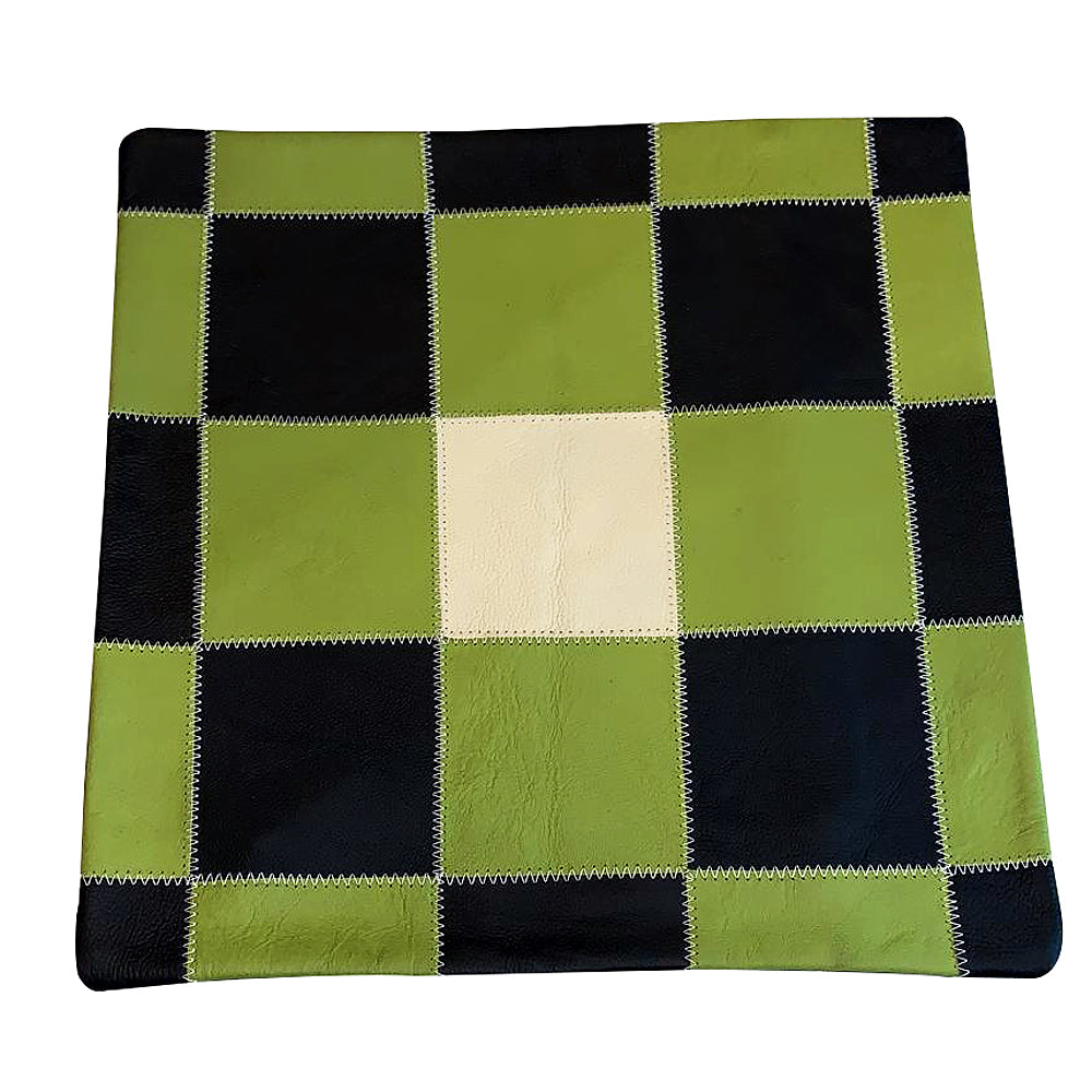 Cowhide Leather Patchwork Cushion Pillow Cover