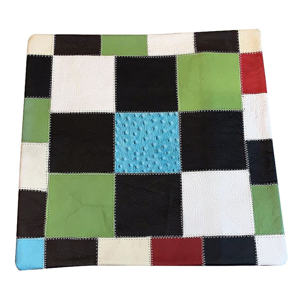 Cowhide Leather Patchwork Cushion Pillow Cover
