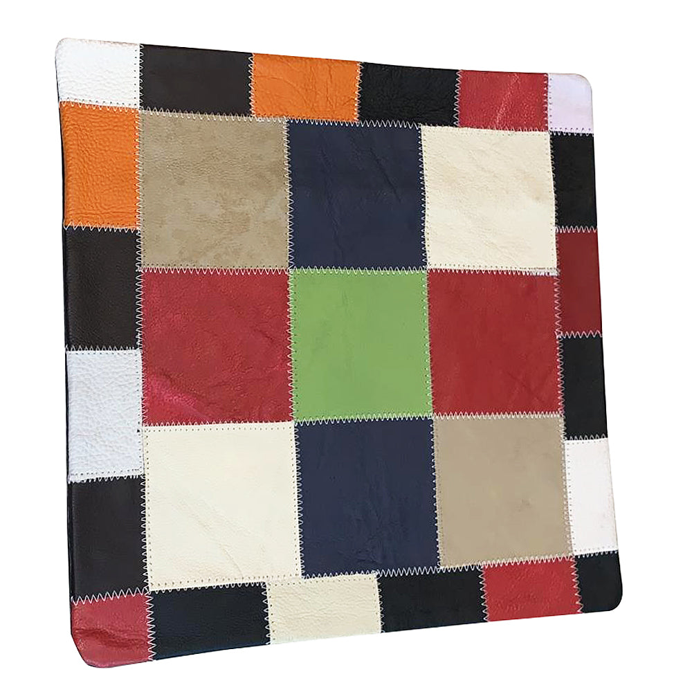 Cowhide Leather Patchwork Cushion Pillow Cover