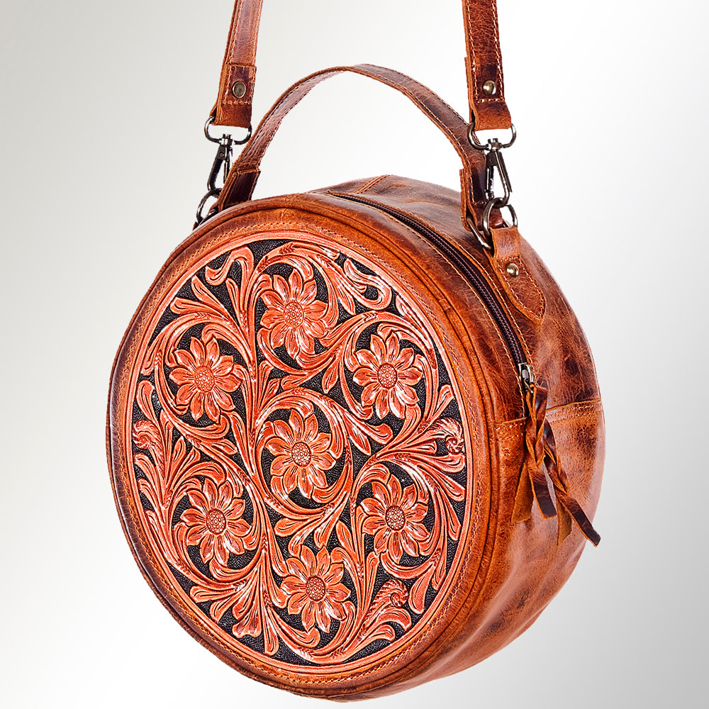 American Darling Canteen Bag Hand Tooled Genuine Leather Western Women | Handbag Purse Travel Clutch