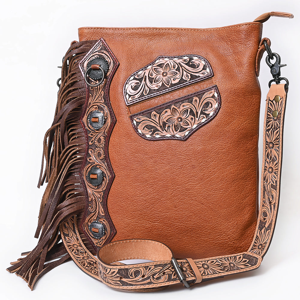 American Darling ADBG465 Chaps Bag Hand Tooled Genuine Leather Women Bag Western Handbag Purse