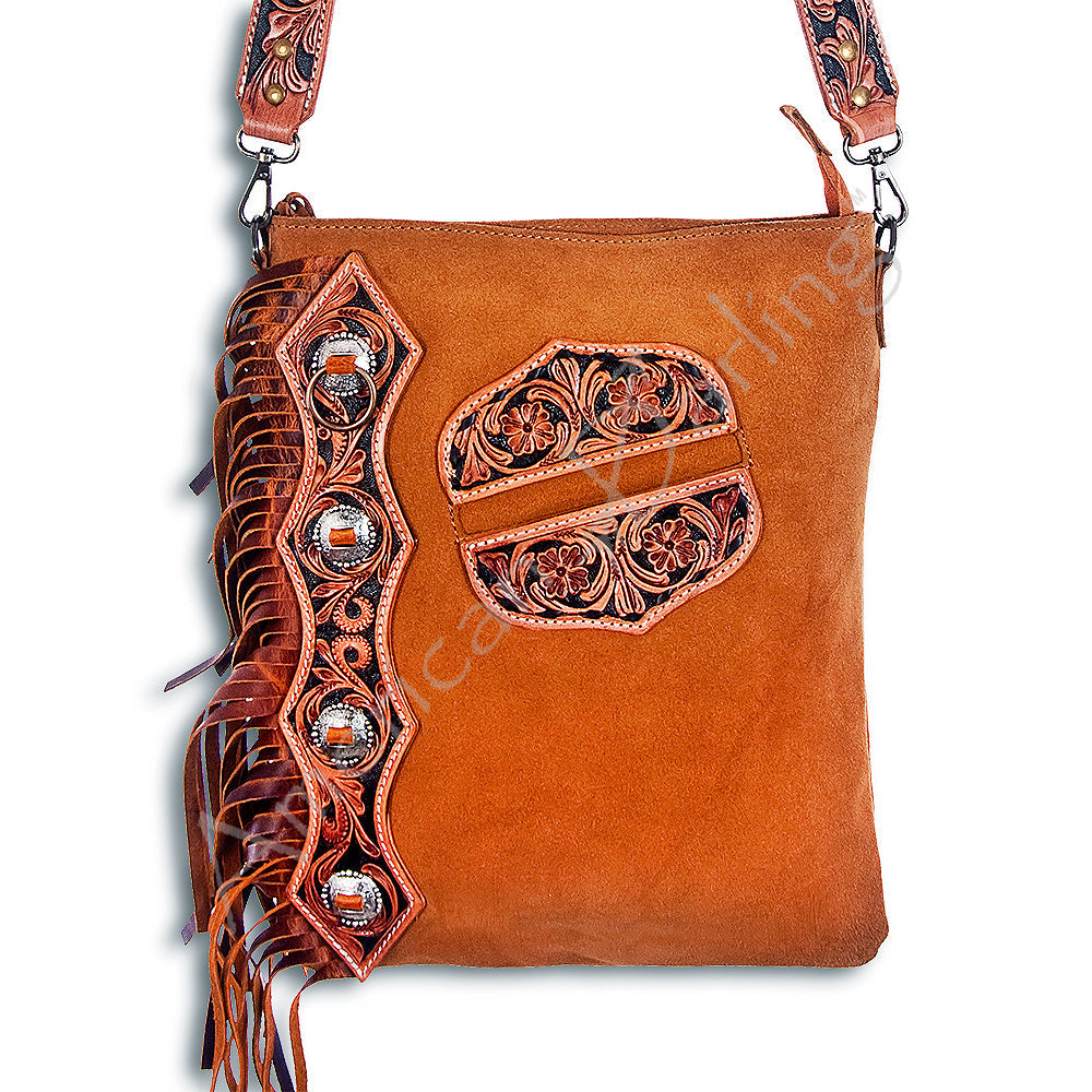 ADBG470 American Darling Hand Tooled Genuine Leather Women Bag Western Handbag Purse
