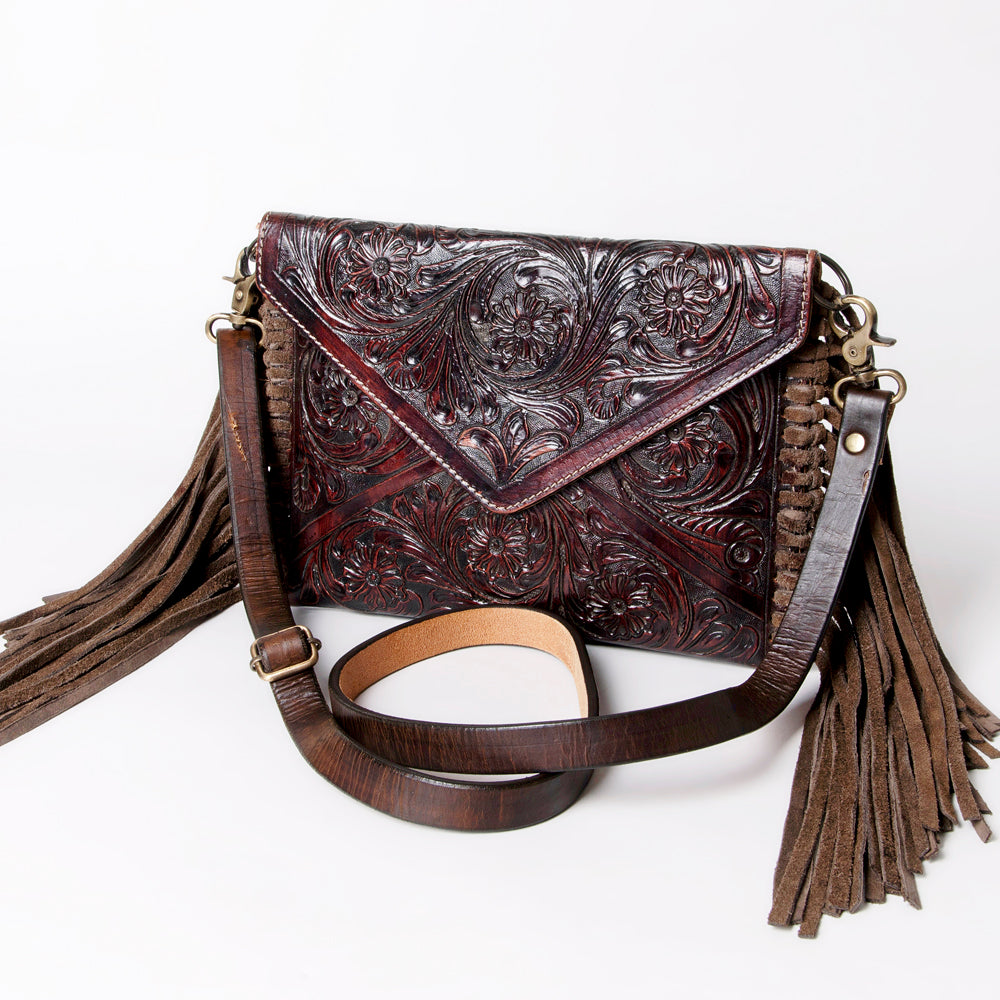 American Darling Envelope Hand Tooled Genuine Leather Western Women Bag Handbag Purse | for Cute