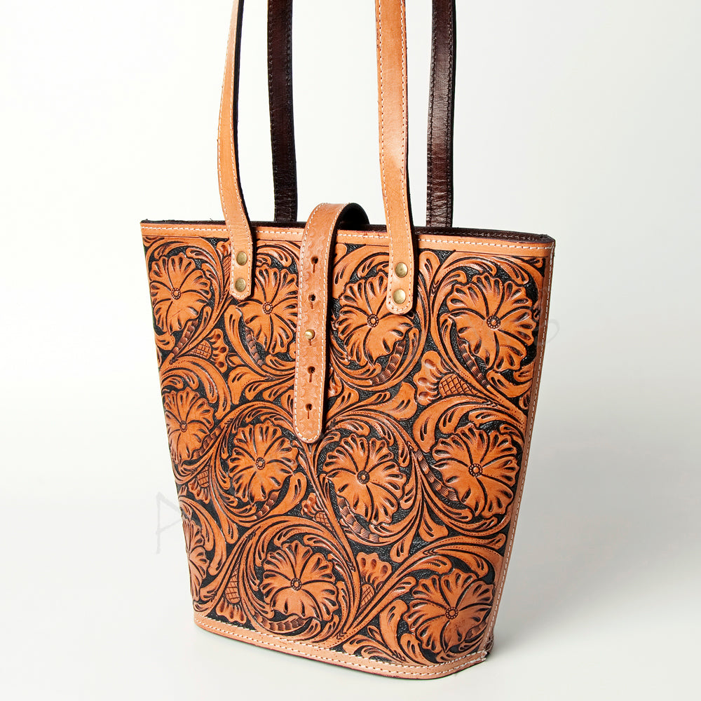 American Darling Women's Tote Bag Hand Tooled Genuine Leather Handbag and Ladies Purse