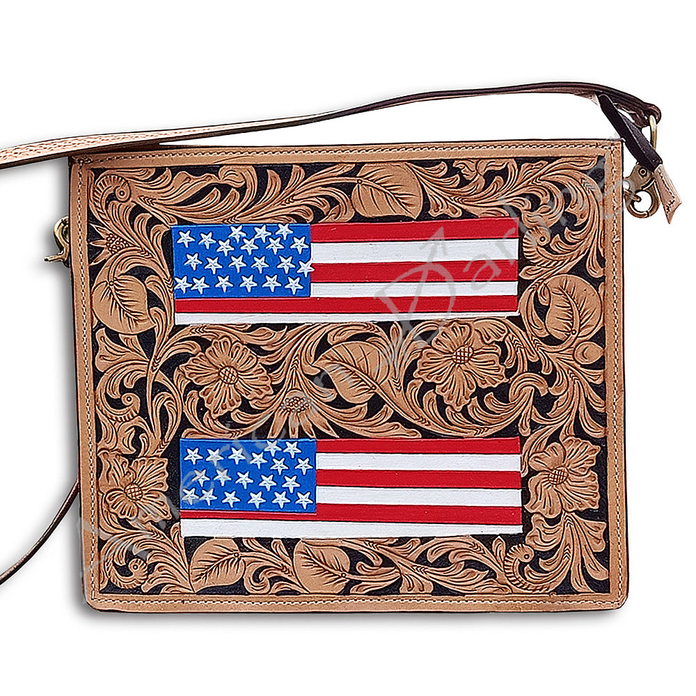 ADBG484 American Darling Messenger Hand Tooled Saddle Blanket Genuine Leather Women Bag Western Handbag Purse