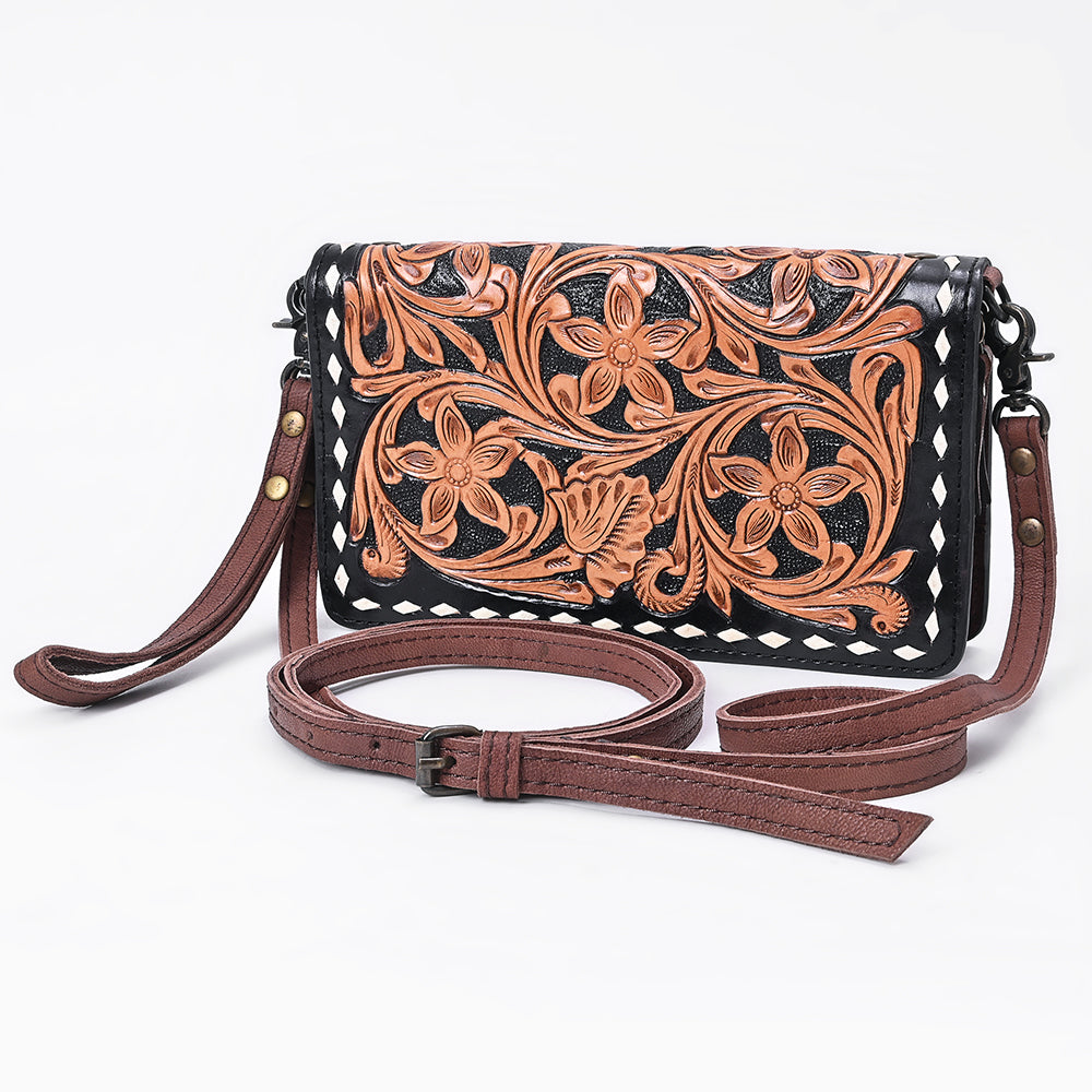 American Darling Organiser Bag Handcrafted from Crocodile Embossed Genuine Leather with YKK Zipper and Detachable Strap