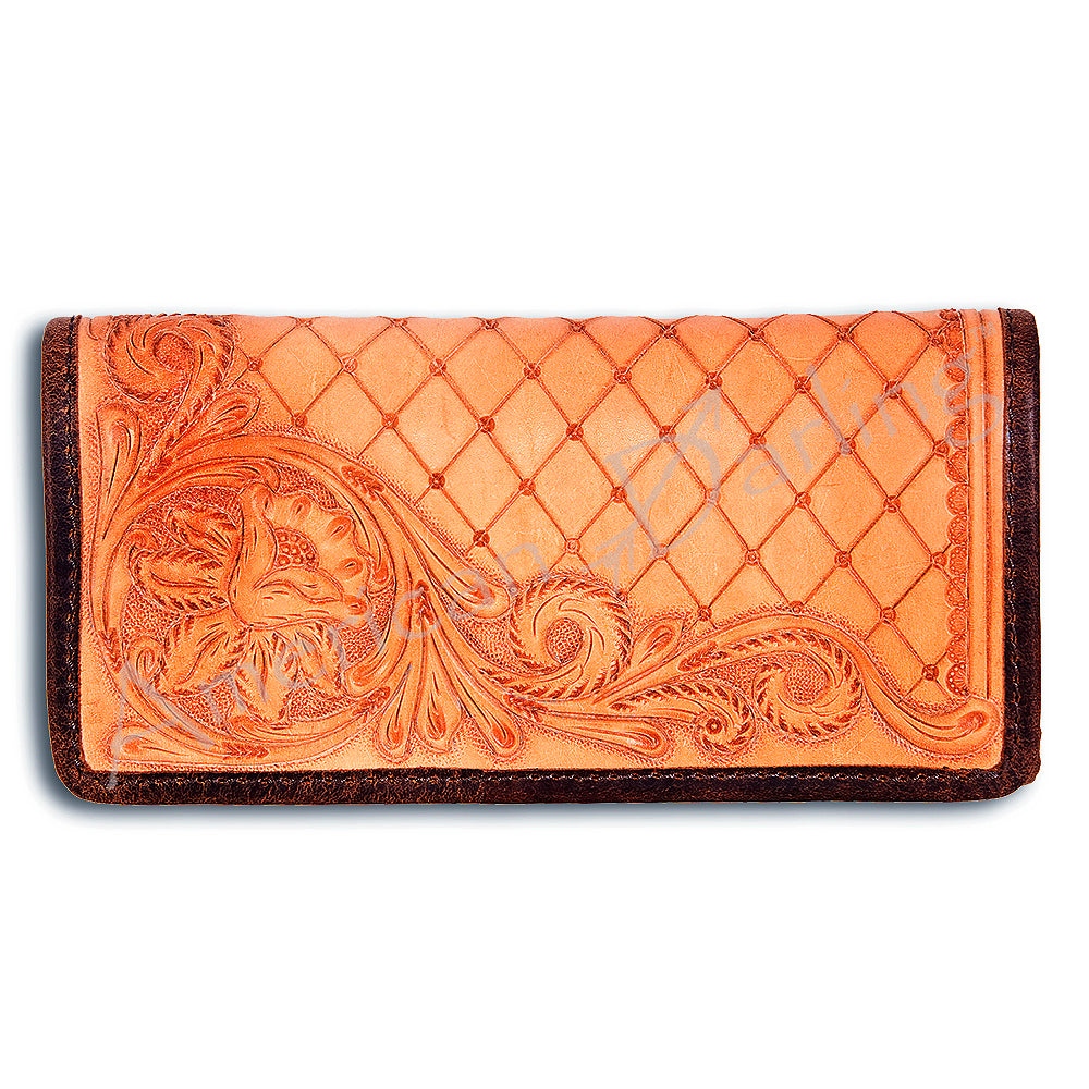 American Darling Wallet Hand Tooled Hair On Genuine Leather Western Women Bag | Handbag Purse Wristlet Travel Clutch