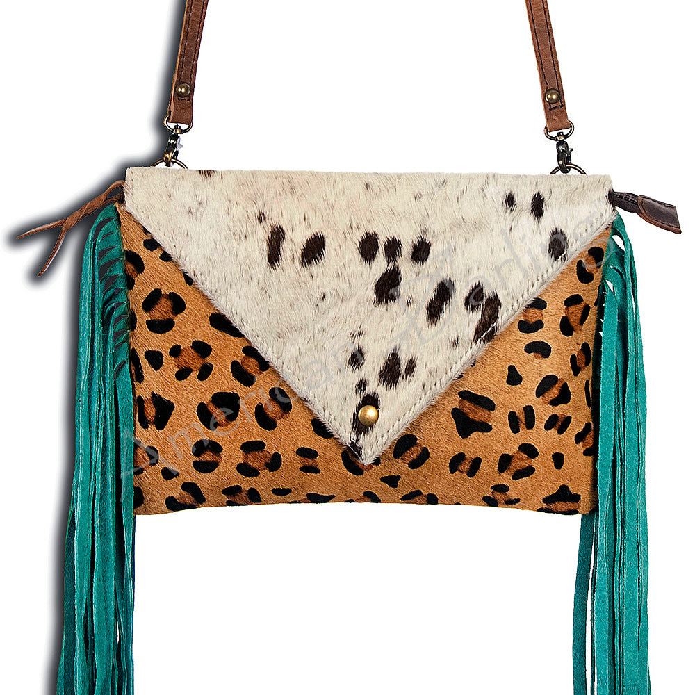 American Darling Women's Envelope Bag Hair - On Genuine Leather Handbag and Ladies Purse