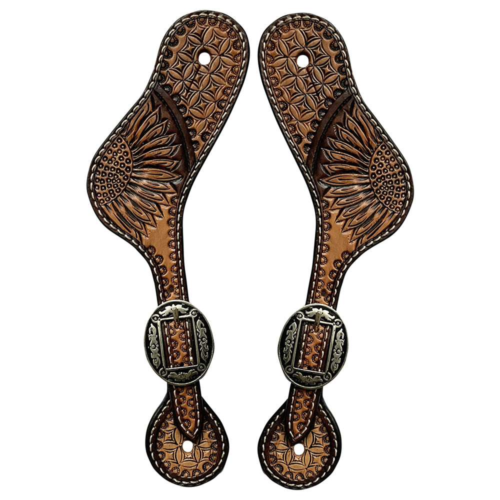 HILASON Hand-Tooled Leather Spur Straps for Men & Women – Western Design, Adjustable Fit