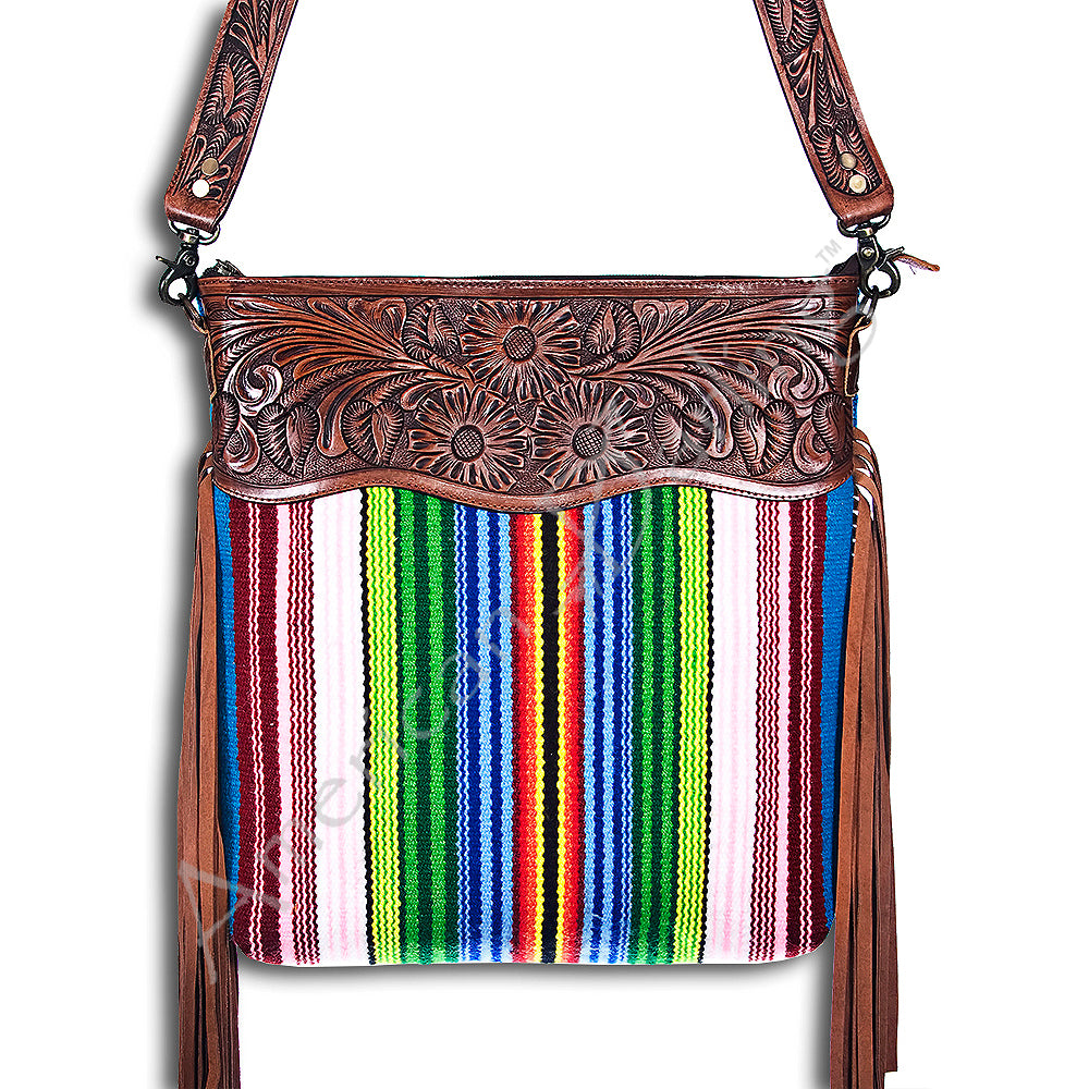 American Darling Cross Body Hand Tooled Saddle Blanket Genuine Leather Western Women Bag Handbag Purse | Crossbody for |Cute