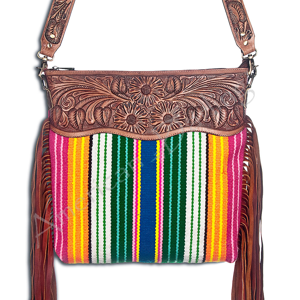 American Darling Cross Body Hand Tooled Saddle Blanket Genuine Leather Western Women Bag Handbag Purse | Crossbody for |Cute