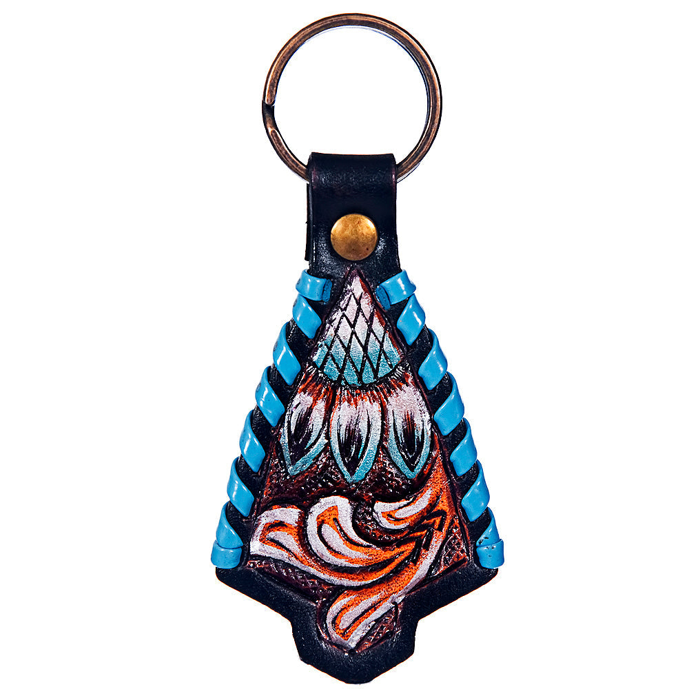 Set Of 1 Leather Key Chain Ring Handcraft Handmade Hilason