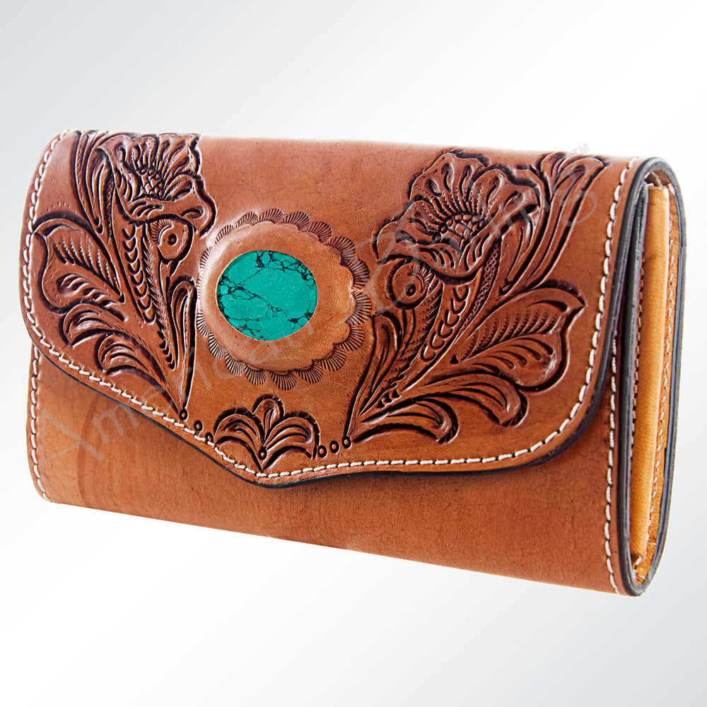 American Darling Wallet Hand Tooled Genuine Leather Western Women Bag | Handbag Purse Wristlet Travel Clutch