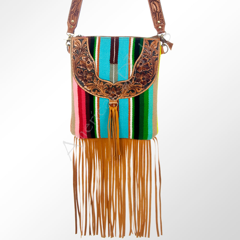 American Darling Large Crossbody Hand Tooled Saddle Blanket Genuine Leather Western Women Bag Handbag Purse | for Cute