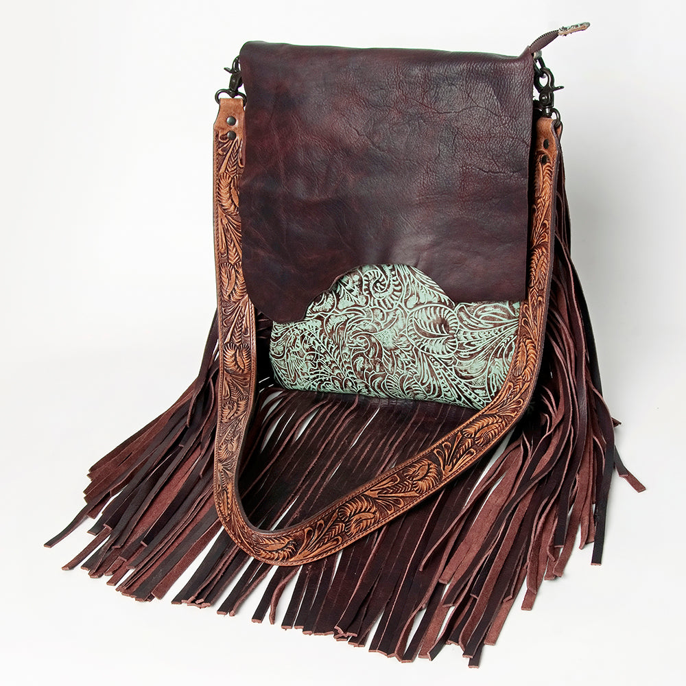 American Darling Messenger Hand Tooled Full Grain Genuine Leather Western Women Bag Handbag Purse | Crossbody for Cute