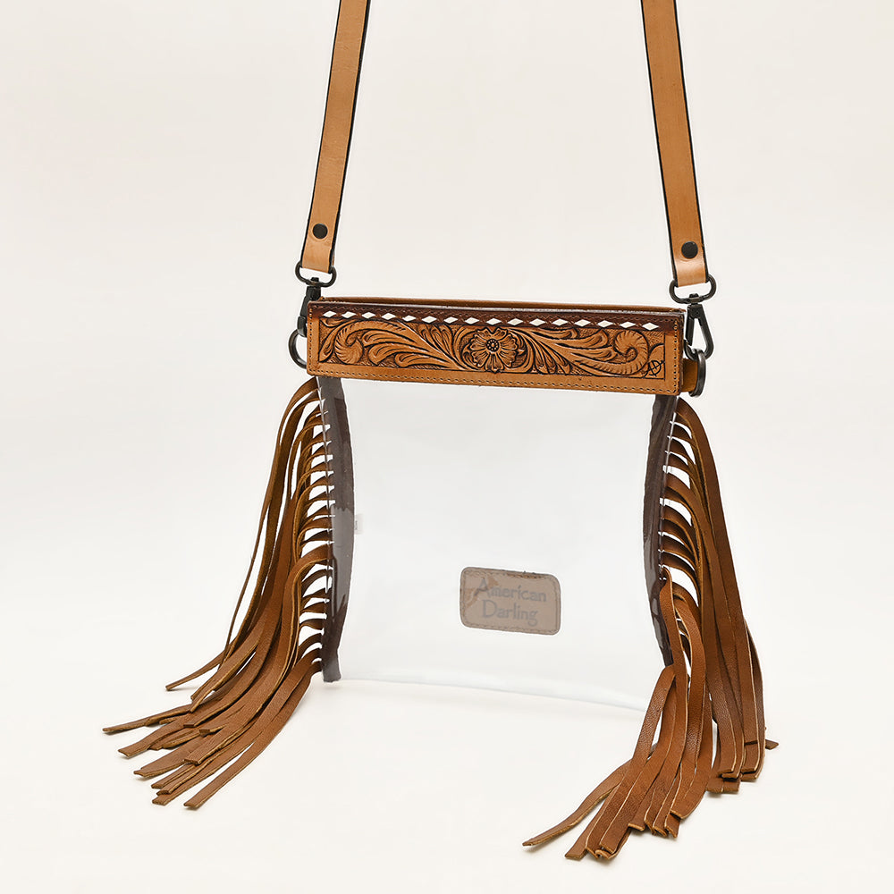American Darling Clear Bag Hand Tooled Genuine Leather Western Women Handbag Purse | for Cute