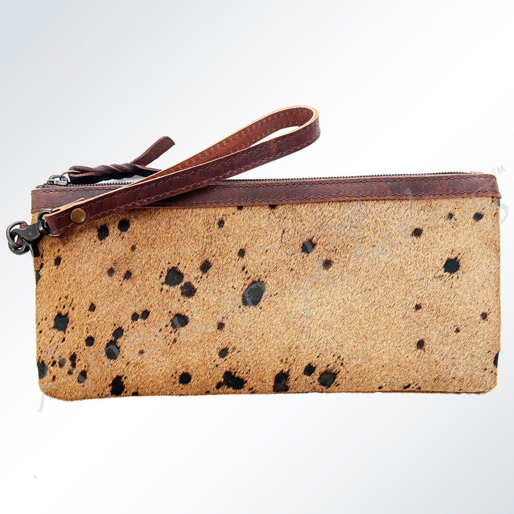 American Darling Wristlet Hair -On Saddle blanket Genuine Leather Western Women Bag | Handbag Purse Travel Clutch