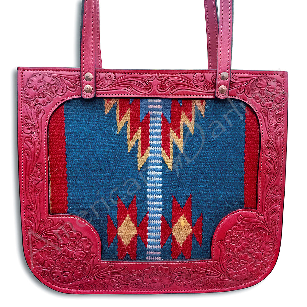 American Darling Tote Saddle Blanket Hand Tooled Genuine Leather Western Women Bag Handbag Purse | Travel Bags College Casual