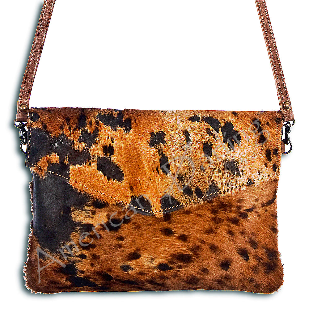 American Darling Women's Envelope Bag Western Hair On Genuine Leather Handbag and Ladies Purse