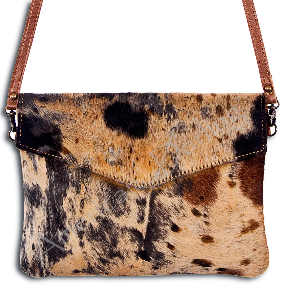 American Darling Women's Envelope Bag Western Hair On Genuine Leather Handbag and Ladies Purse