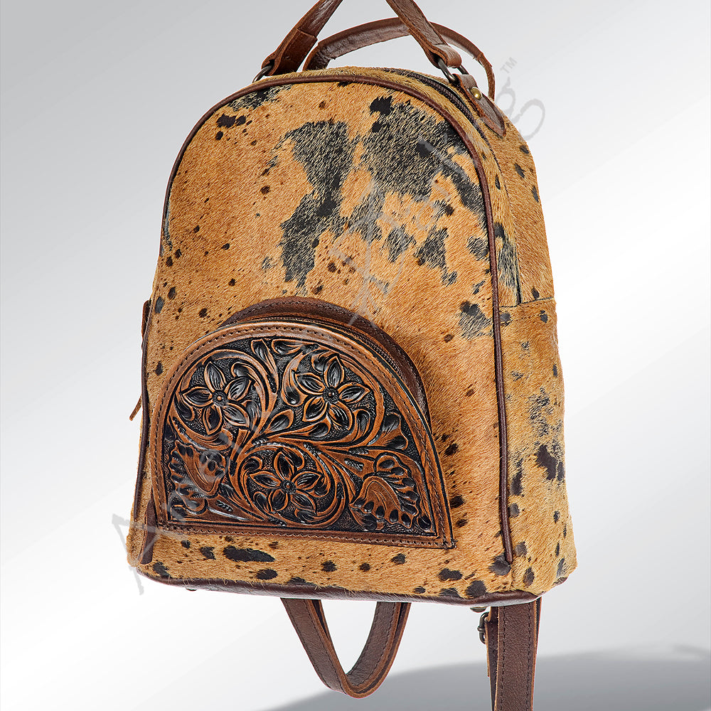 American Darling Backpack Hand Tooled Hair on Genuine Leather Western Women Bag | for Laptop School Purse Travel