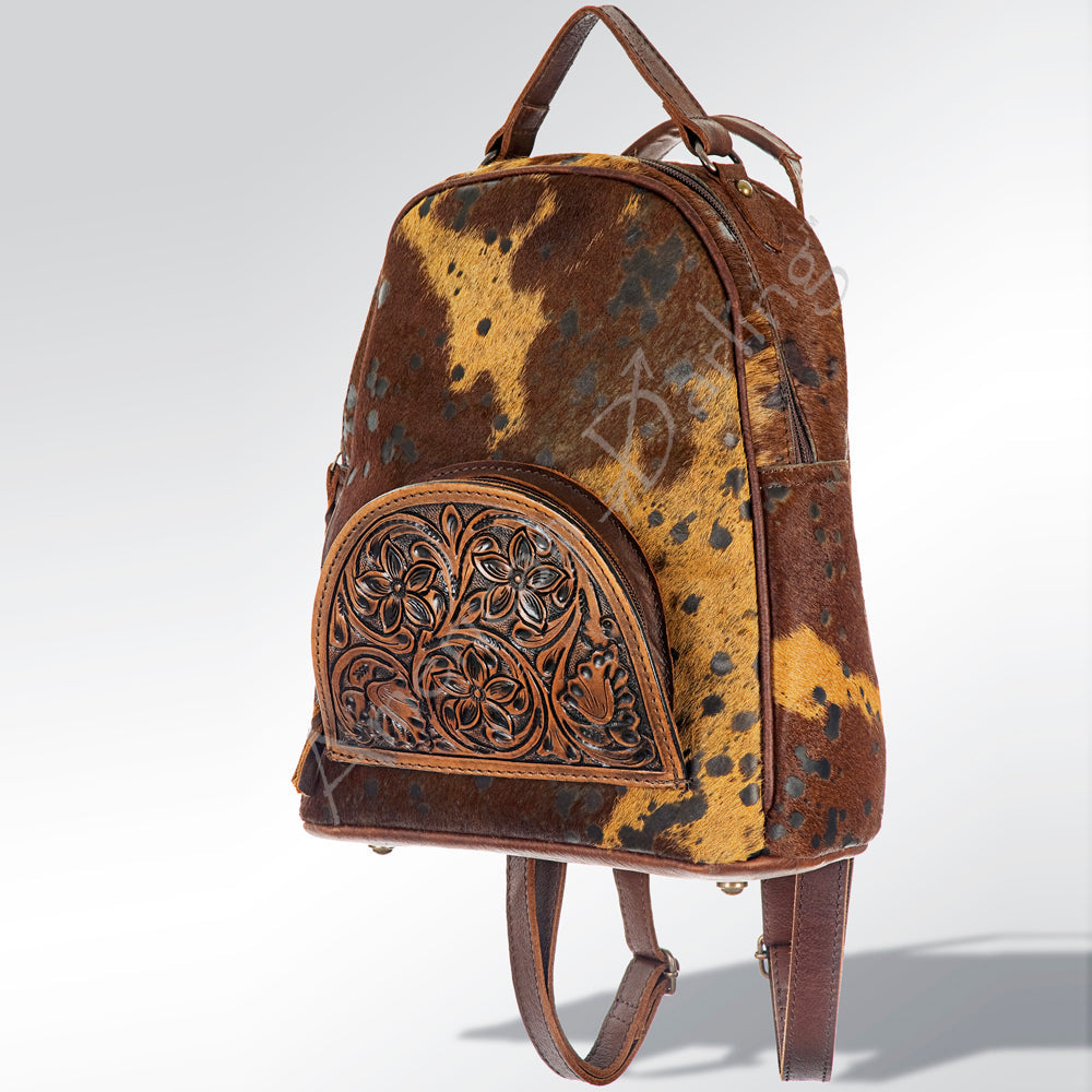 American Darling Backpack Hand Tooled Hair on Genuine Leather Western Women Bag | for Laptop School Purse Travel