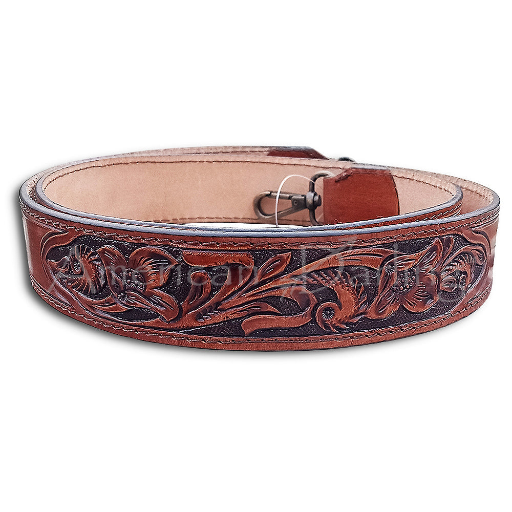 American Darling ADSTF104 Hand Tooled Genuine Leather Crossbody Handle Strap For Bags