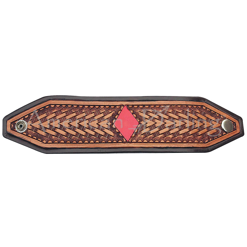 American Darling Bracelet Hand Tooled Carved Genuine Leather Women | Handmade Western Rustic