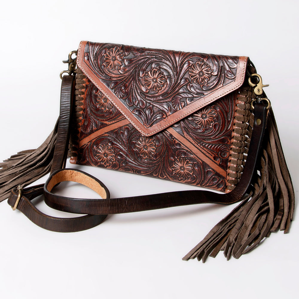 American Darling Envelope Hand Tooled Genuine Leather Western Women Bag Handbag Purse | for Cute