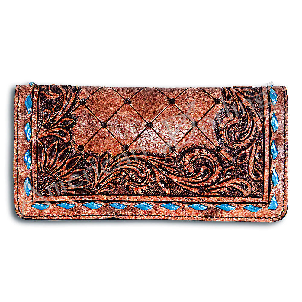American Darling Women's Envelope Bag Hand Tooled Genuine Leather Handbag and Ladies Purse