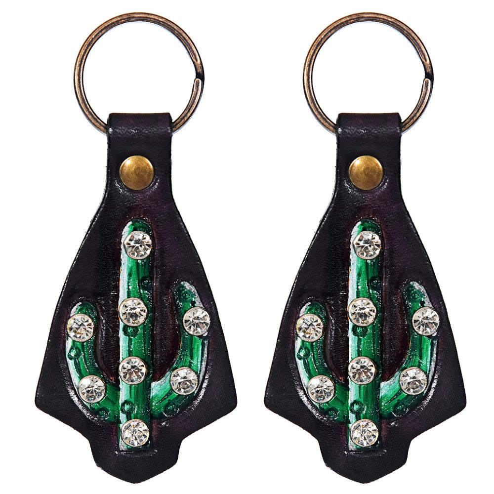 Set Of 2 Leather Key Chain Ring Handcraft Handmade Hilason