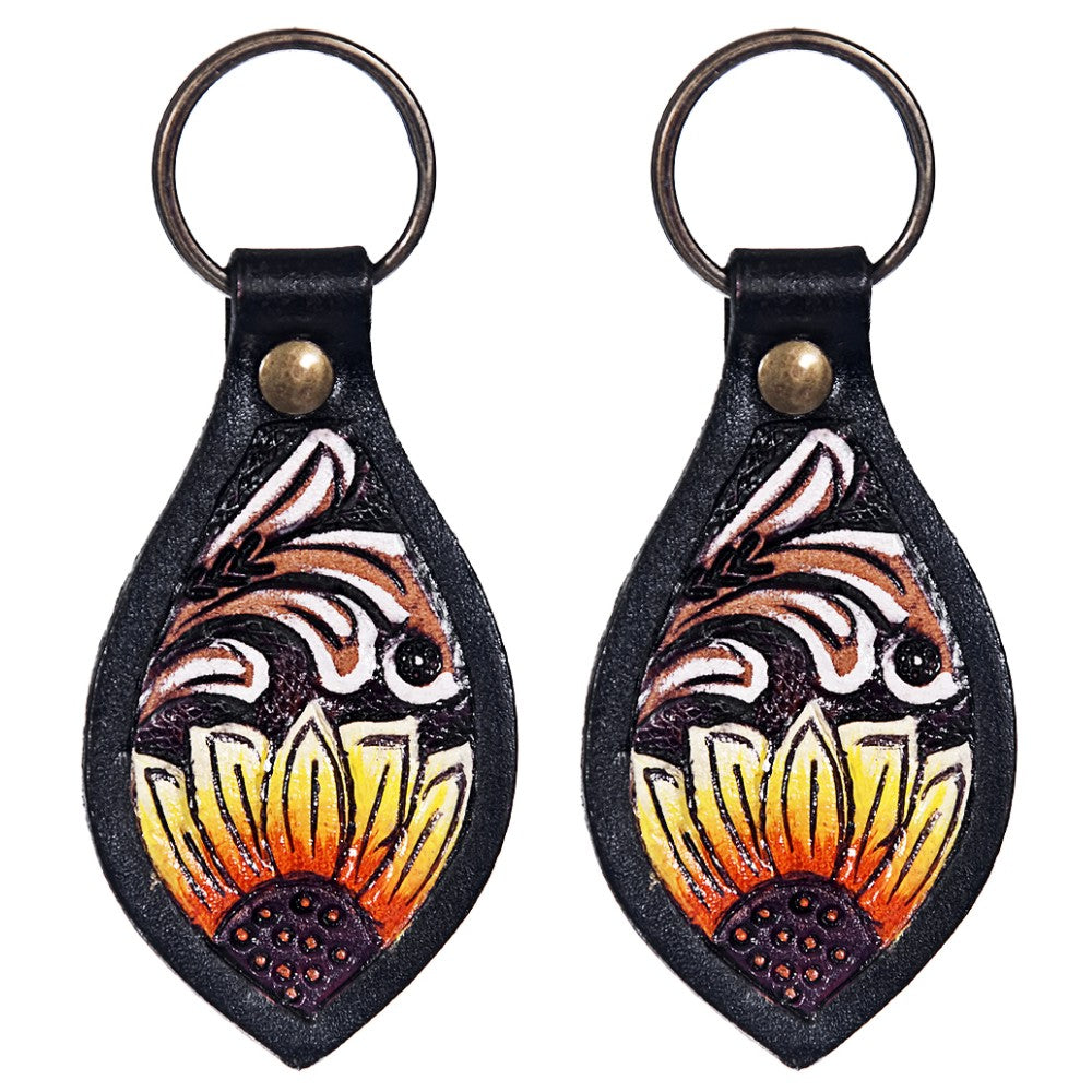 Set Of 2 Leather Key Chain Key Ring Handcraft Handmade Hilason