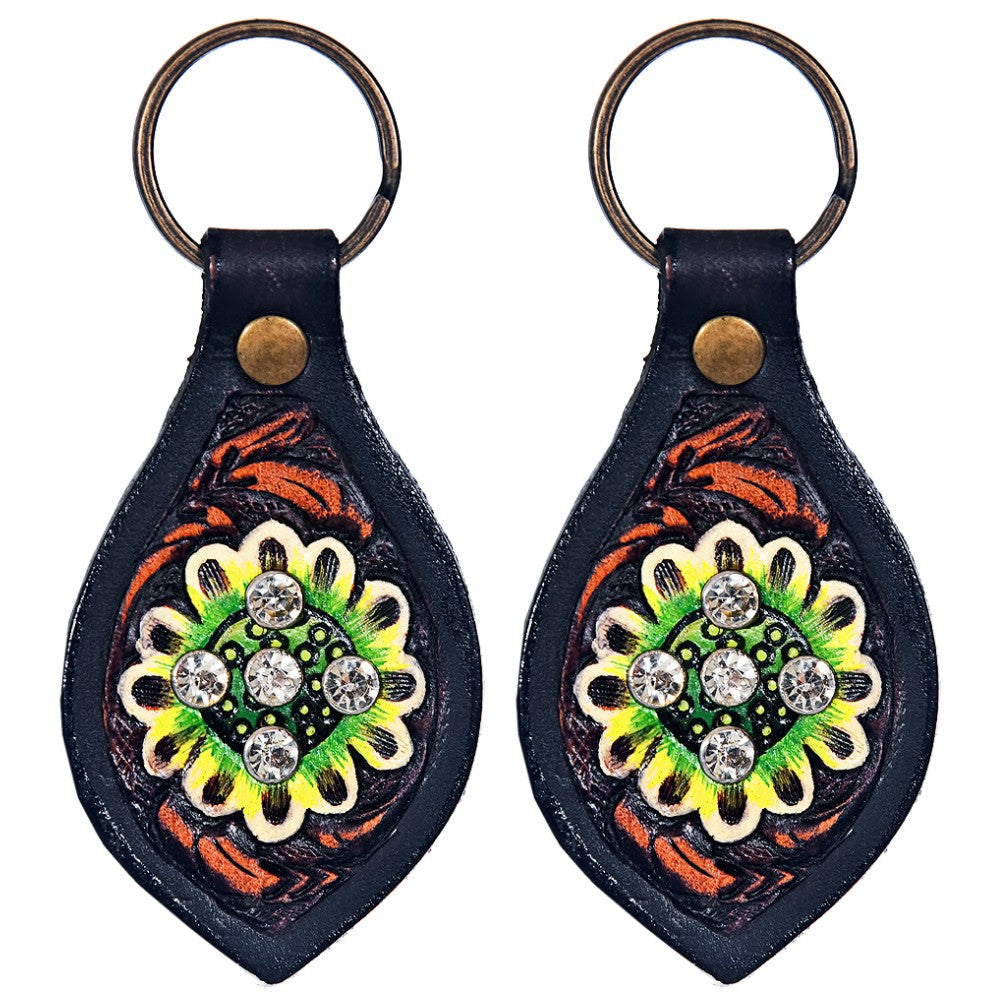 Set Of 2 Leather Key Chain Key Ring Handcraft Handmade Hilason