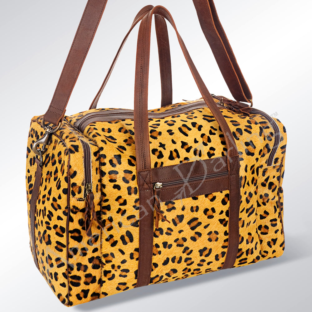 American Darling Duffel Saddle Blanket Fabric Genuine Leather Western Women Bag | Handbag Duffle Weekend Travel Bags for