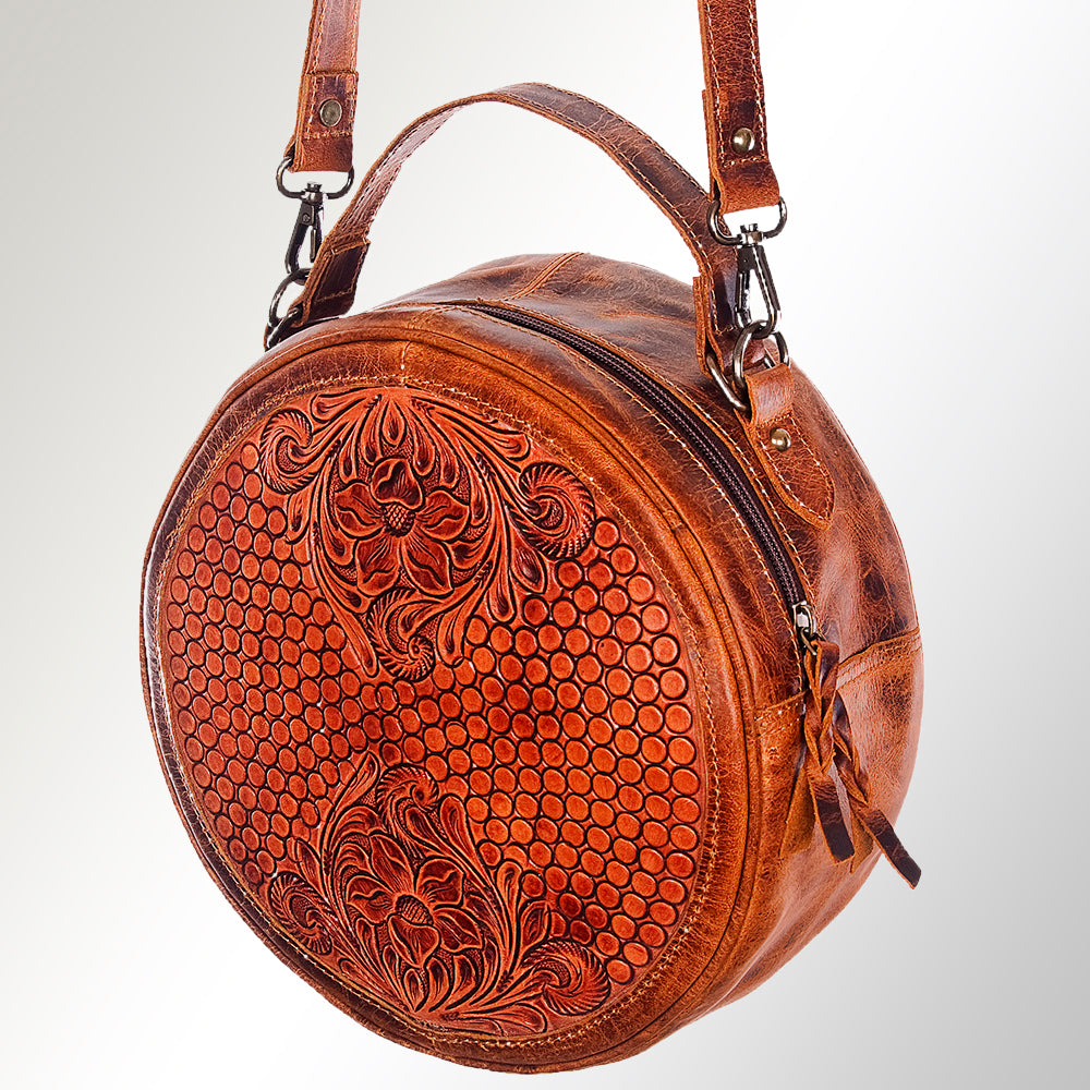American Darling Canteen Bag Hand Tooled Genuine Leather Western Women | Handbag Purse Travel Clutch