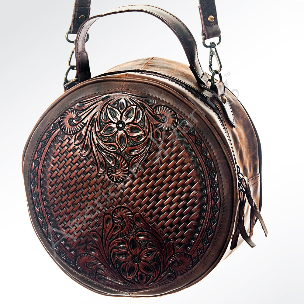 American Darling Canteen Bag Hand Tooled Genuine Leather Western Women | Handbag Purse Travel Clutch