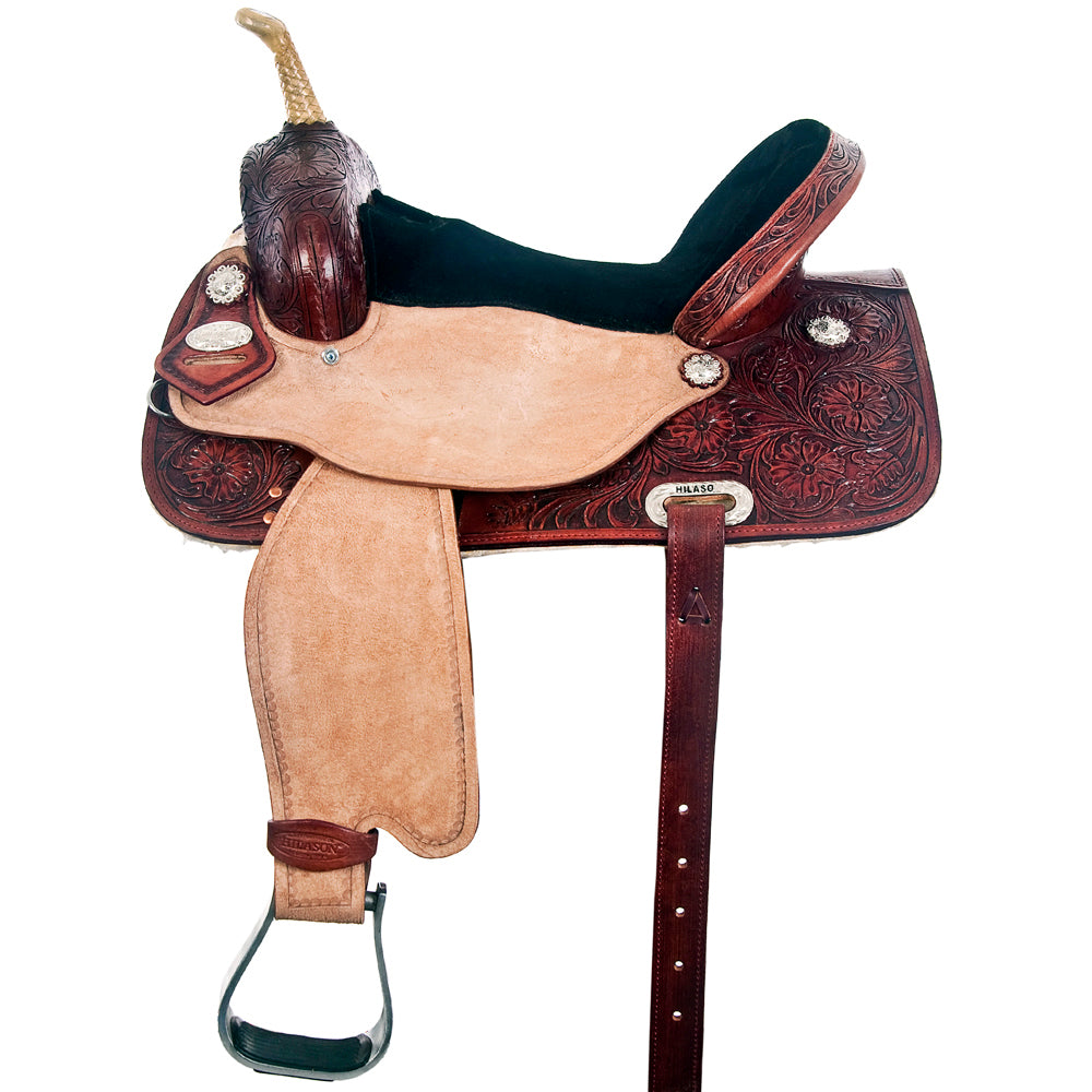 HILASON Flex Tree Western Horse Saddle In American Leather Barrel Trail | for Horses