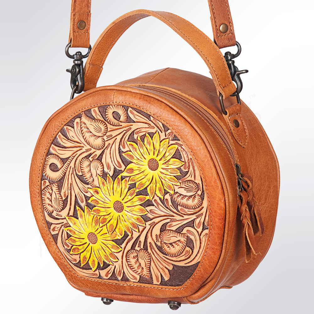 ADBG353SUNF American Darling Hand Tooled Genuine Leather Women Bag Western Handbag Purse