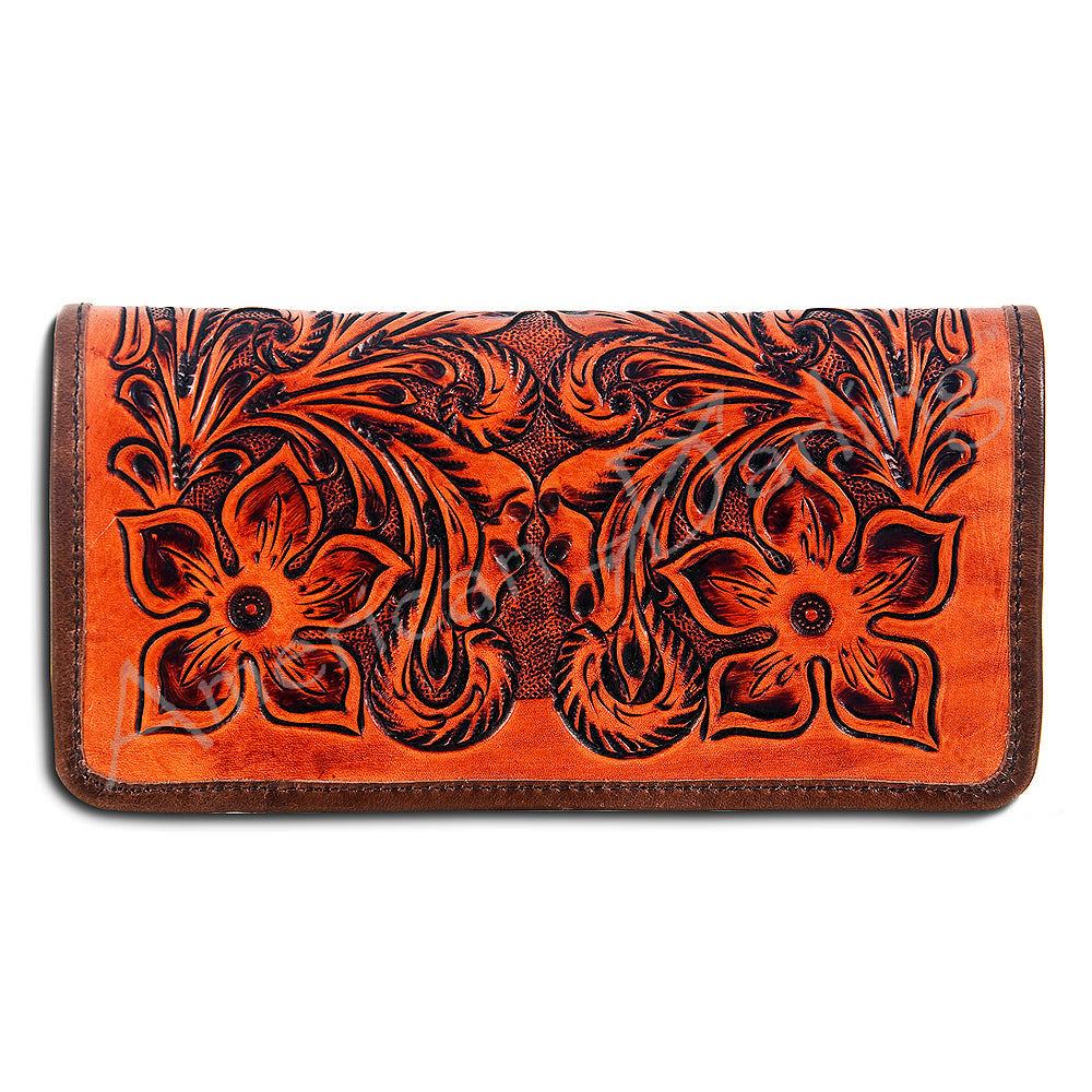 American Darling Wallet Hand Tooled Hair On Genuine Leather Western Women Bag | Handbag Purse Wristlet Travel Clutch