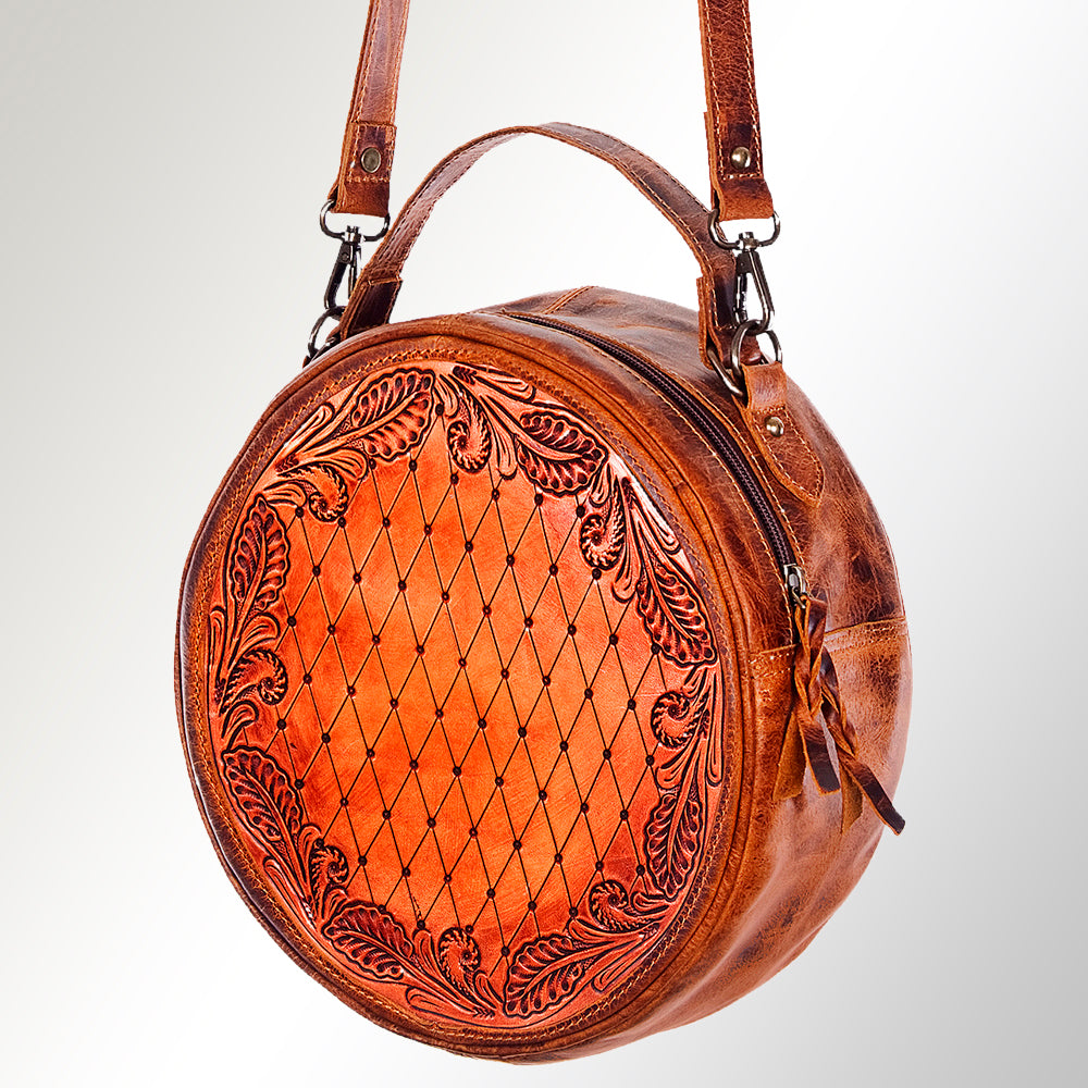 American Darling Canteen Bag Hand Tooled Genuine Leather Western Women | Handbag Purse Travel Clutch