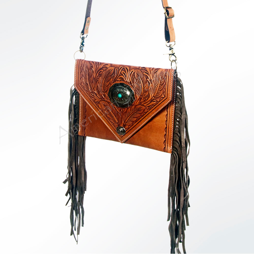American Darling Envelope Hand Tooled Genuine Leather Western Women Bag Handbag Purse | Crossbody for Cute