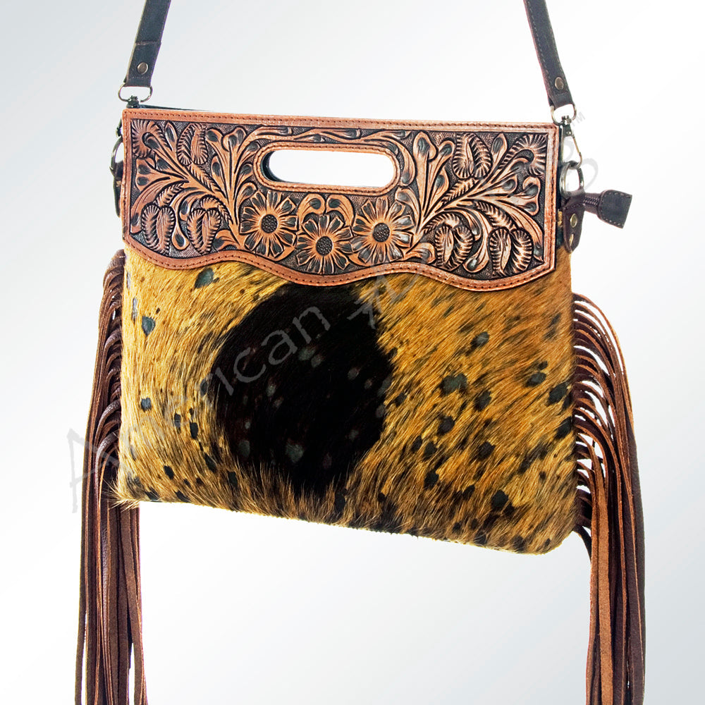 American Darling Clutch Hand Tooled Hair on Genuine Leather Western Women Bag Handbag Purse | Purses for Cute